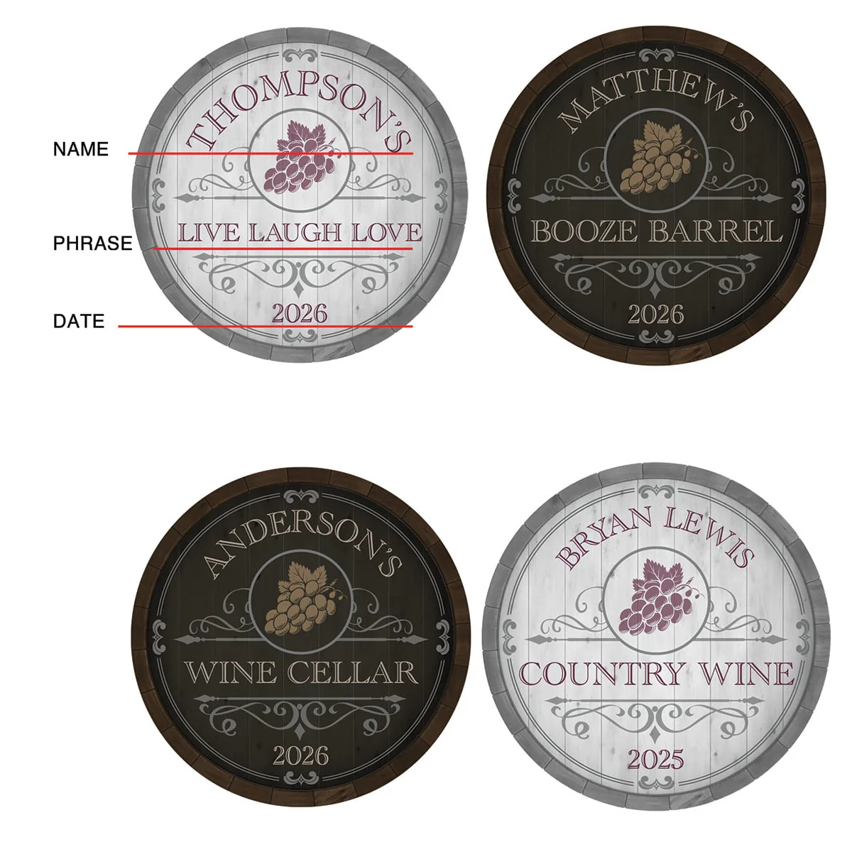 Beauteous Barrel Custom Wine Cellar Sign (2 Colors) - Wine Decor Wall Art - Image 9