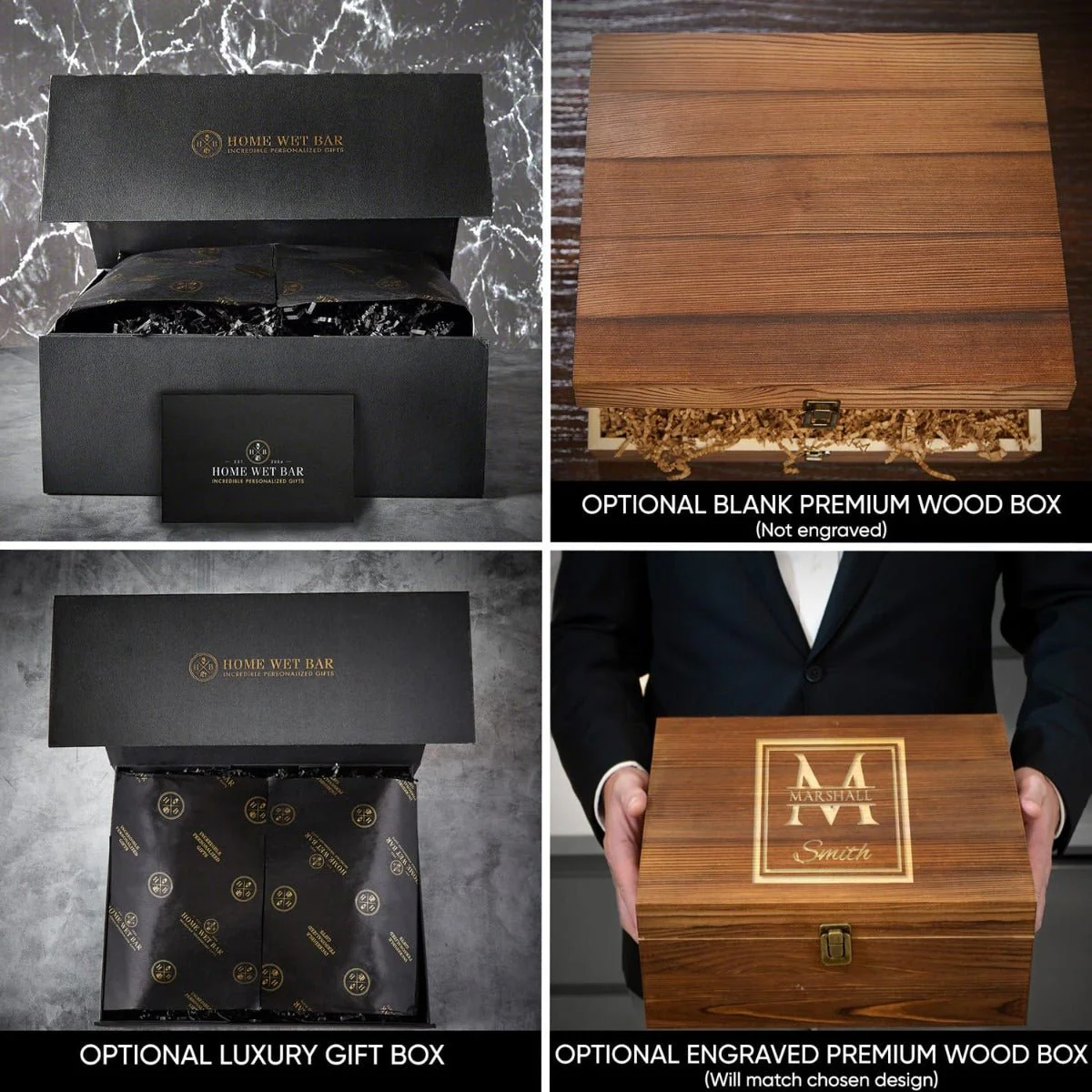 Black Diamond Personalized 7pc Whiskey Smoker Kit with Two Glasses - Image 11