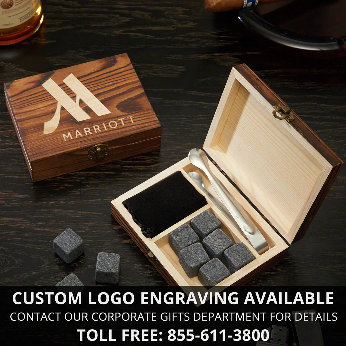 Classic Groomsman Personalized Whiskey Stones Box Set of 5 Groomsmen Gifts - Image 7