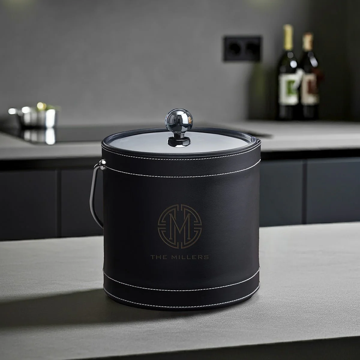 Black Personalized Insulated Ice Bucket - Image 4