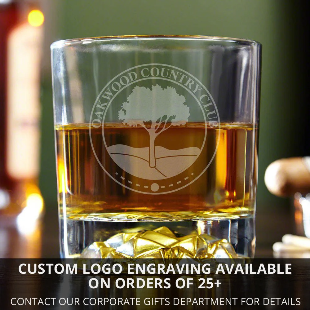 Monogrammed Bourbon Glasses with Glacier Bottom - Set of 4 - Image 10