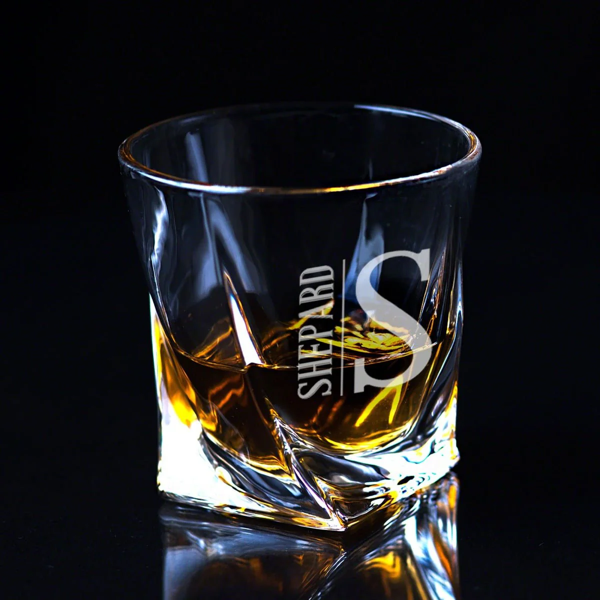 Twist Custom Bourbon Decanter Set with Snacks -  Black Ebony Box 11pc - Image 9
