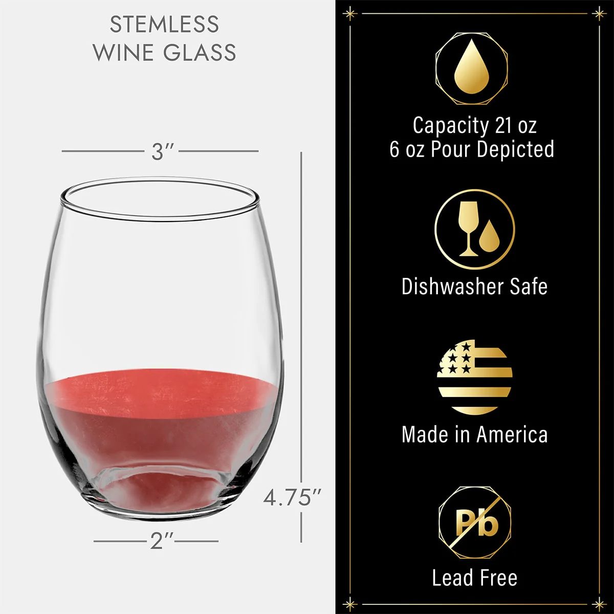 Reims Monogrammed Wine Decanter Set w Stemless Glasses - Image 4