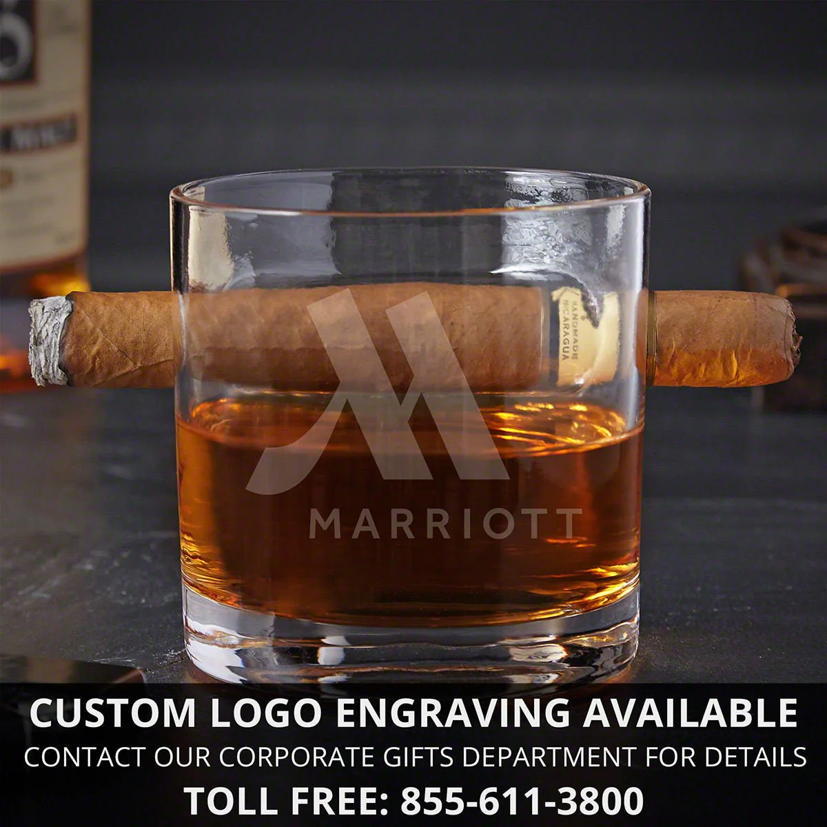 Cigar Gift Set 6pc with Dante Cedar Cigar Humidor & Custom Cigar Glasses - Image 9