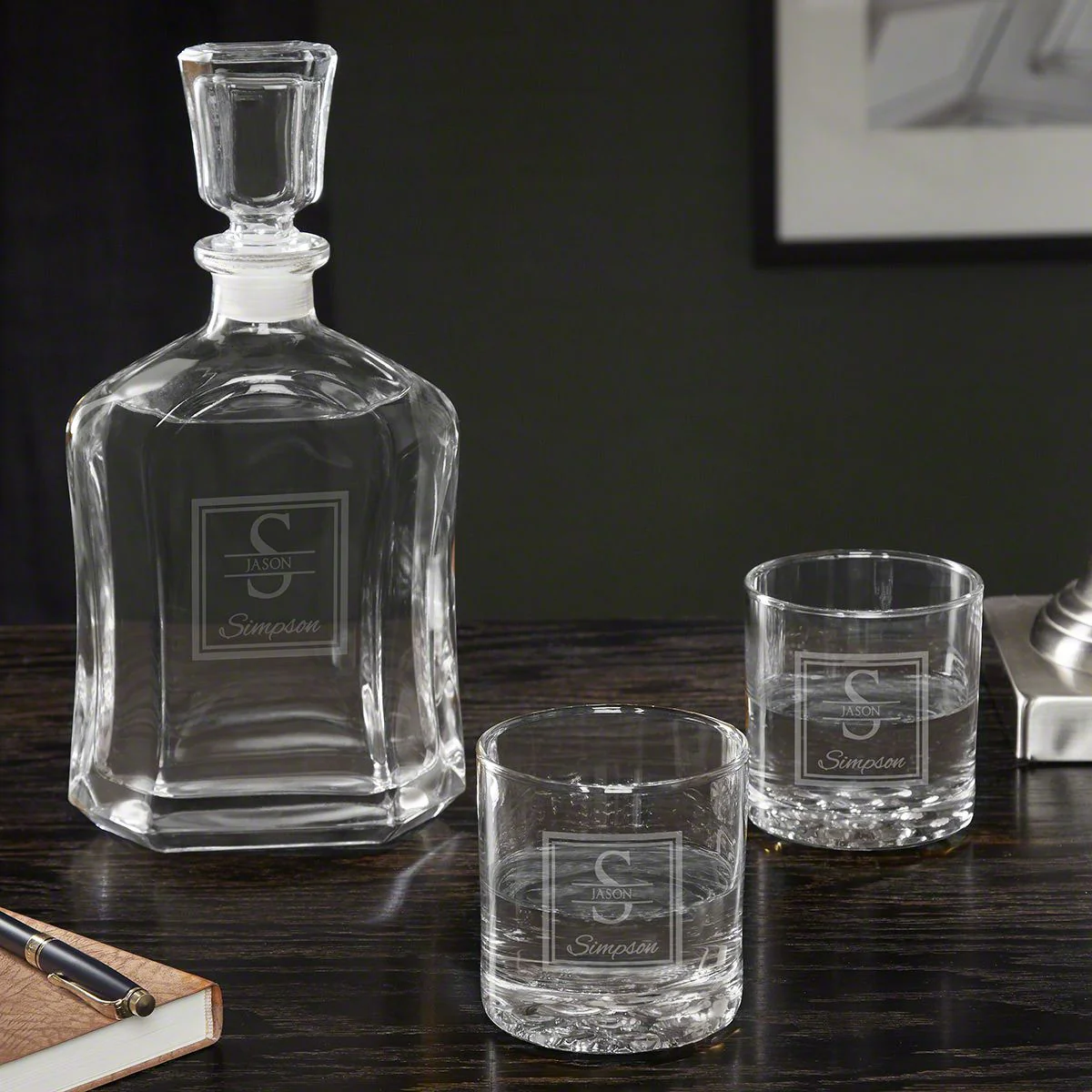 Engraved Vodka Gift Set with Box & Glacier Bottom Vodka Glasses - 6pc - Image 9