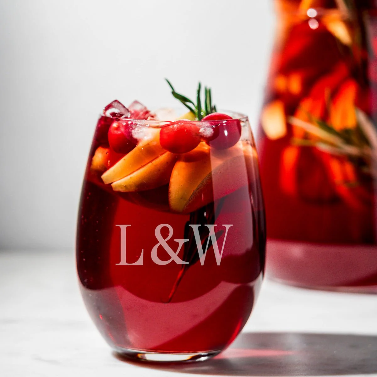 Engraved Wine Chiller Marble with Stemless Wine Glasses Set - 5pc - Image 8