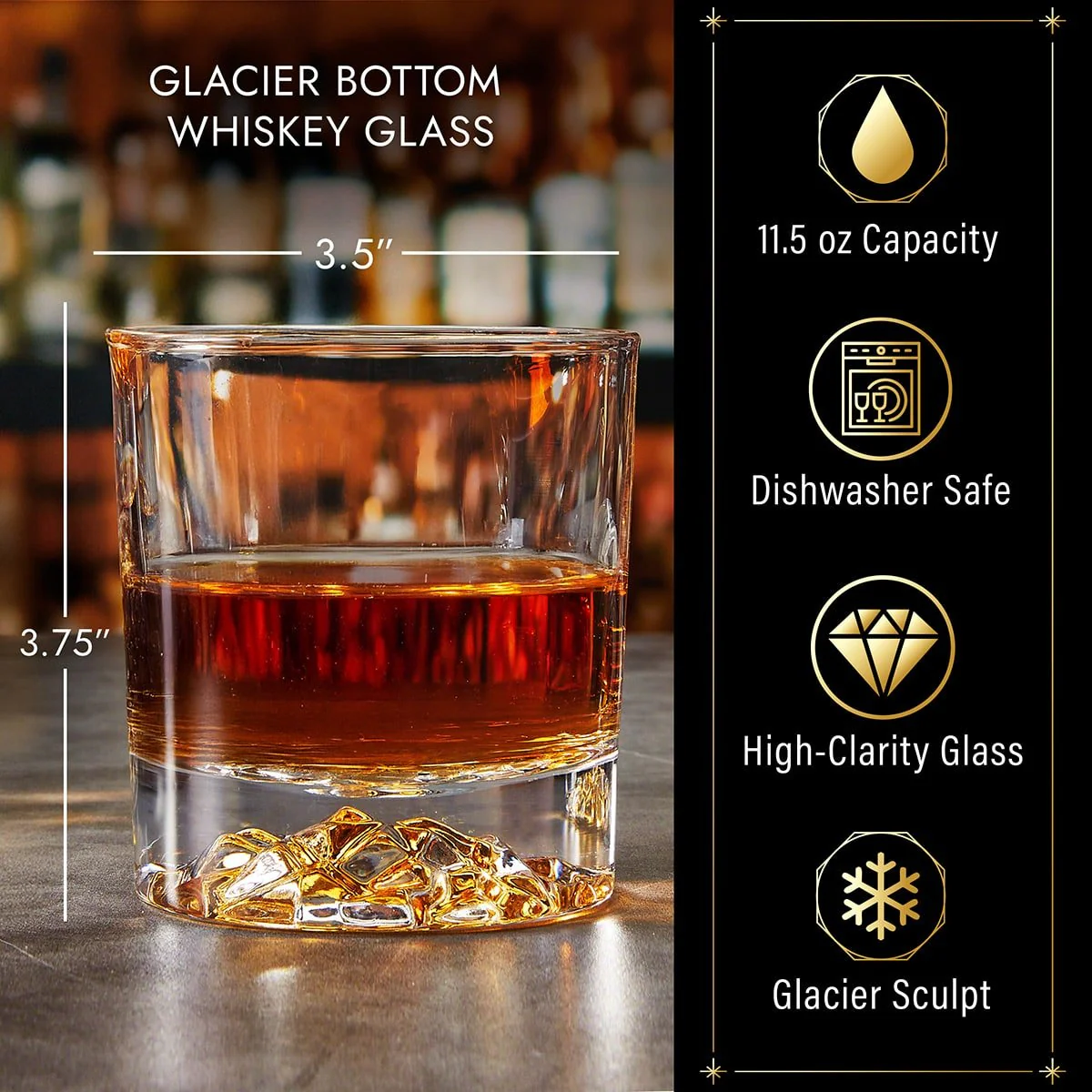 Personalized Devonshire Crystal Decanter Set with Whiskey Glasses - Ebony Black Box - Image 4