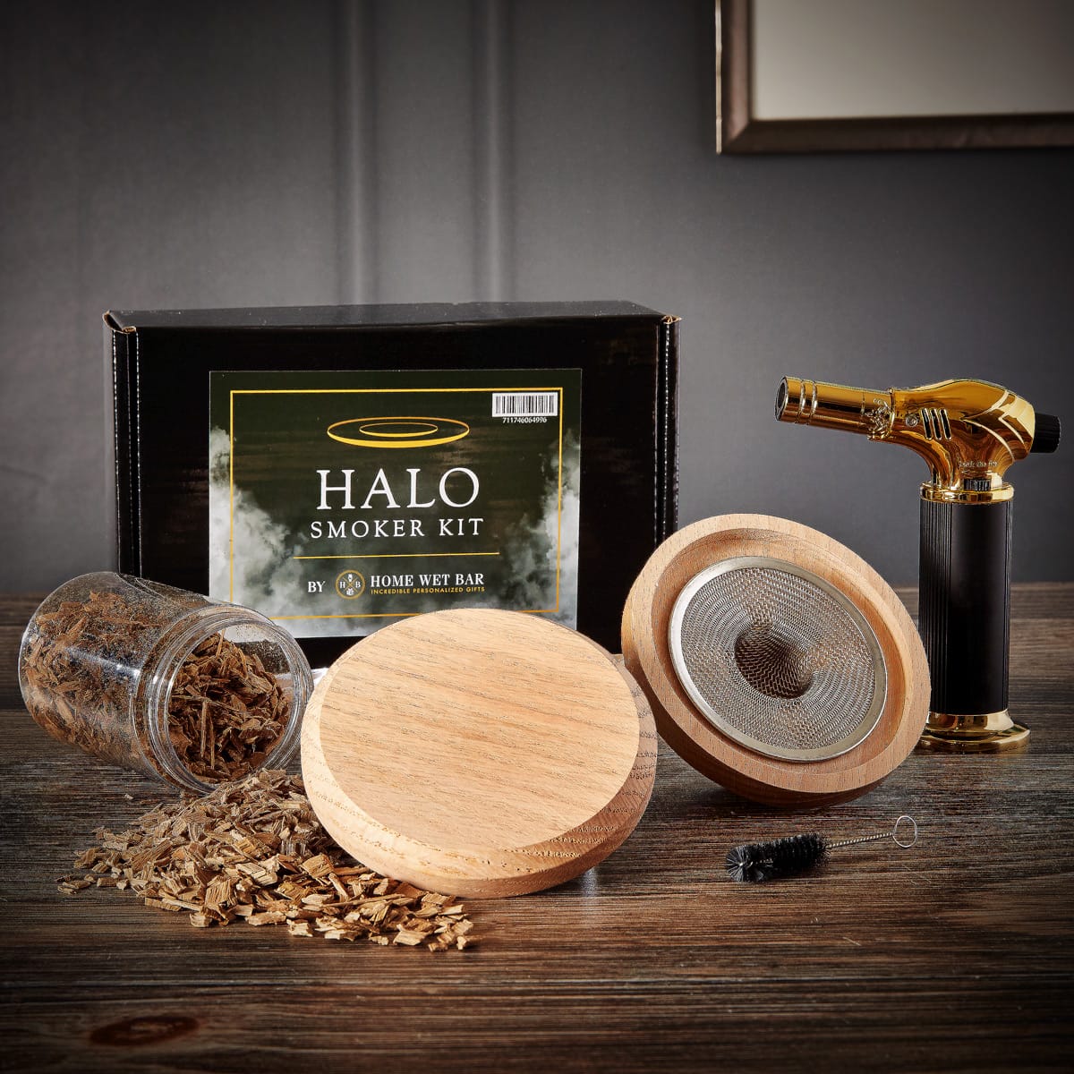 Halo Whiskey Smoker Gift Set 9pc with Four Engraved Glacier Glasses - Image 7