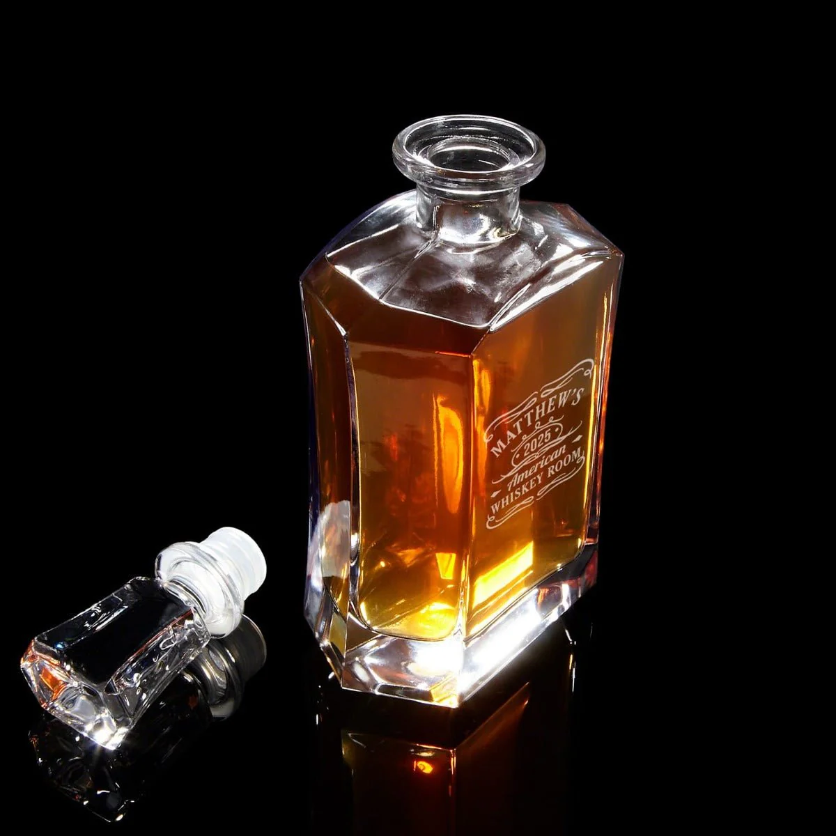 Personalized Decanter Set with Glacier Whiskey Glasses - Handcrafted Wood Gift Box - Image 11