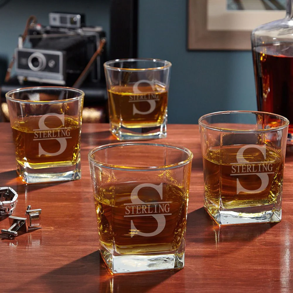 Carson Personalized Whiskey Decanter Set with Square Glasses - Handcrafted Gift Box - Image 11