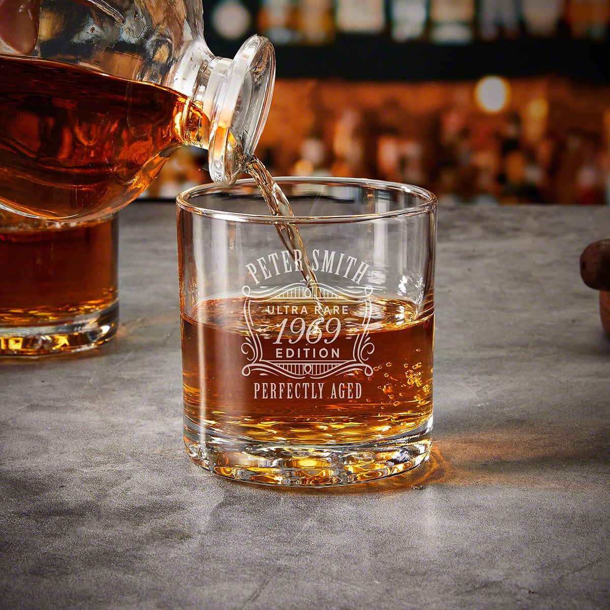 Custom Presentation Set with Classic Decanter & Buckman Glasses - Bar Serving Tray & Display Set - Image 7