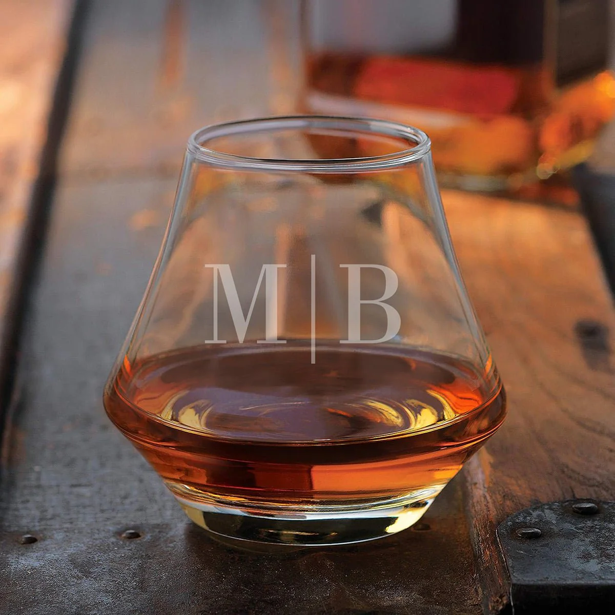 Personalized Dimera Bourbon Glasses and Decanter Set - Ebony Black Box - Image 11