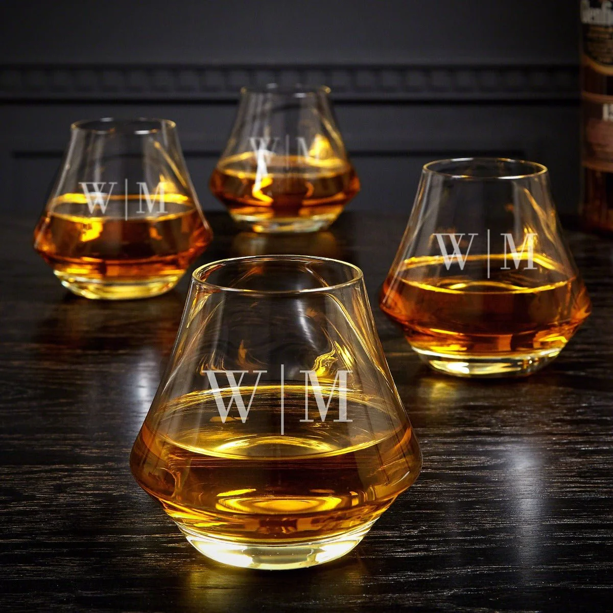 Personalized Dimera Bourbon Glasses and Decanter Set - Ebony Black Box - Image 13