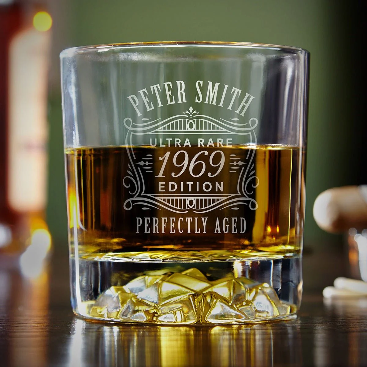 Personalized Glacier Bottom Whiskey Glasses - Vintage Inspired Set of 4 - Image 8