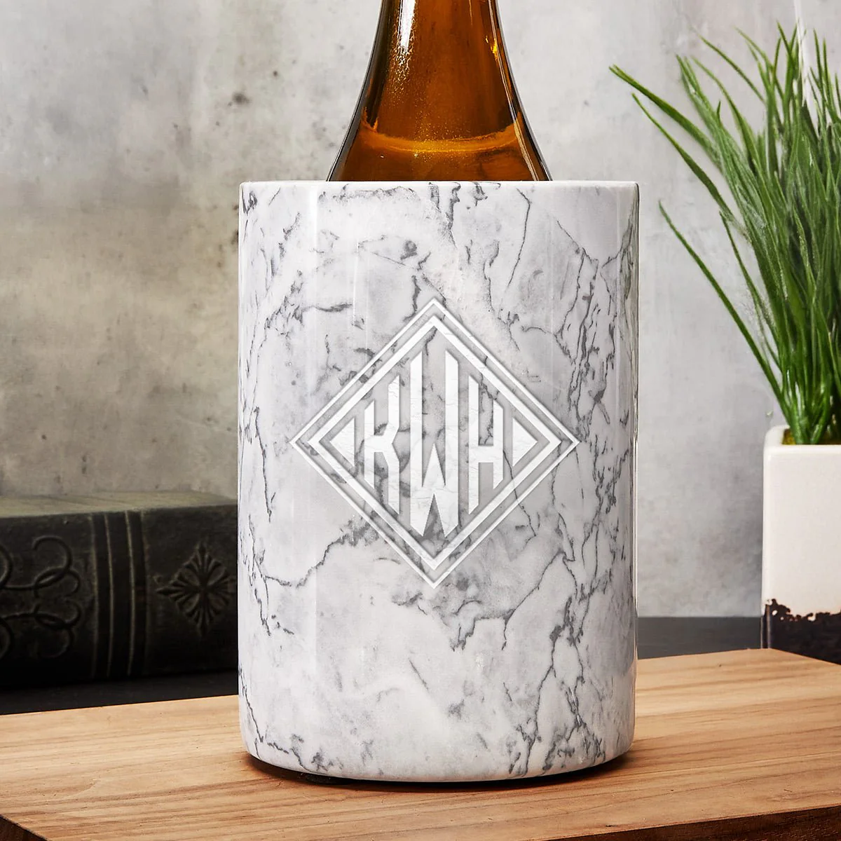 Personalized Wine Chiller White Marble - Image 8