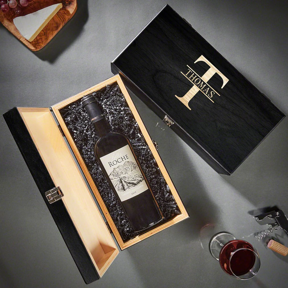 Baltic Birch Personalized Wood Box for Liquor Bottle - Image 3