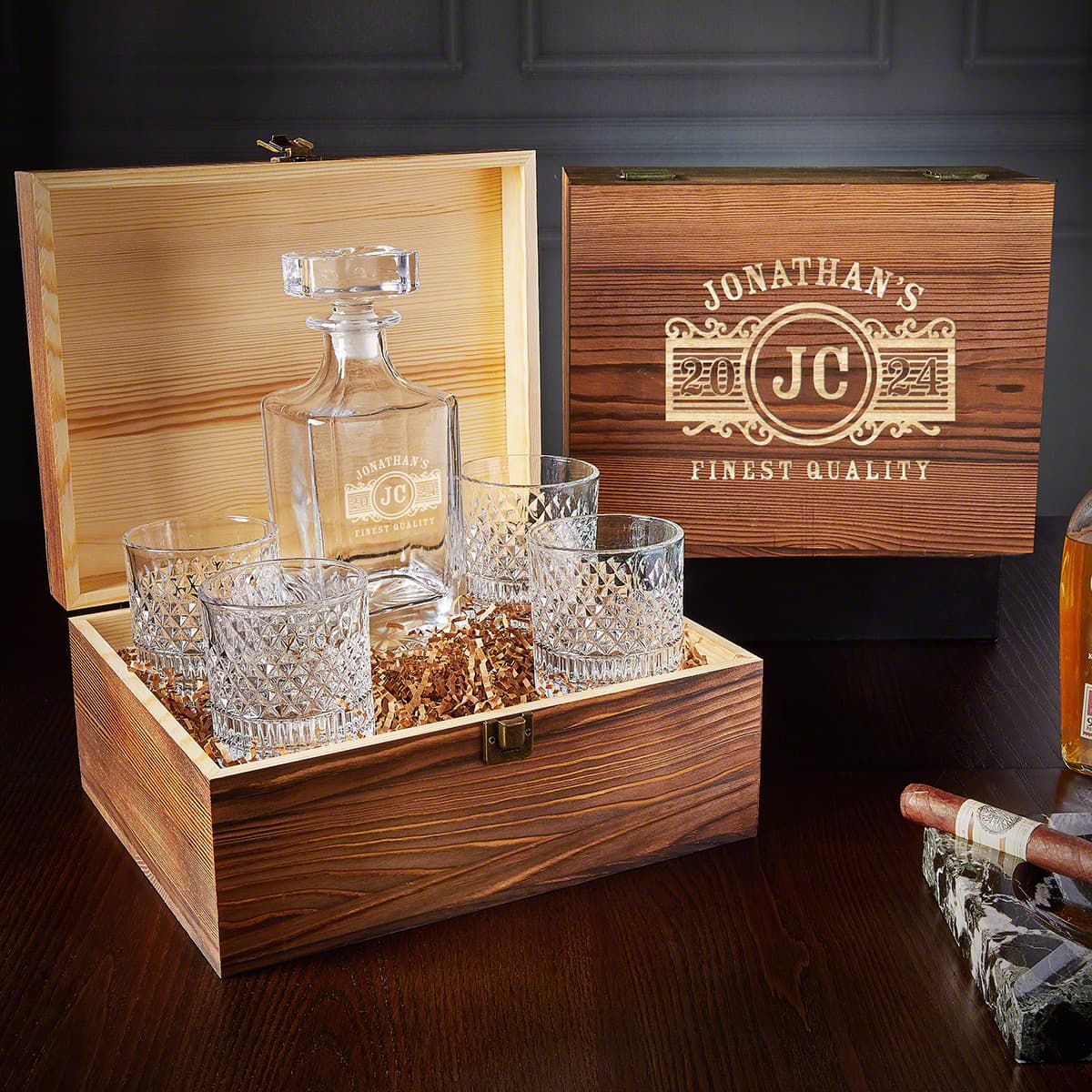 Truman Crystal Whiskey Glass Set Personalized - Image 6