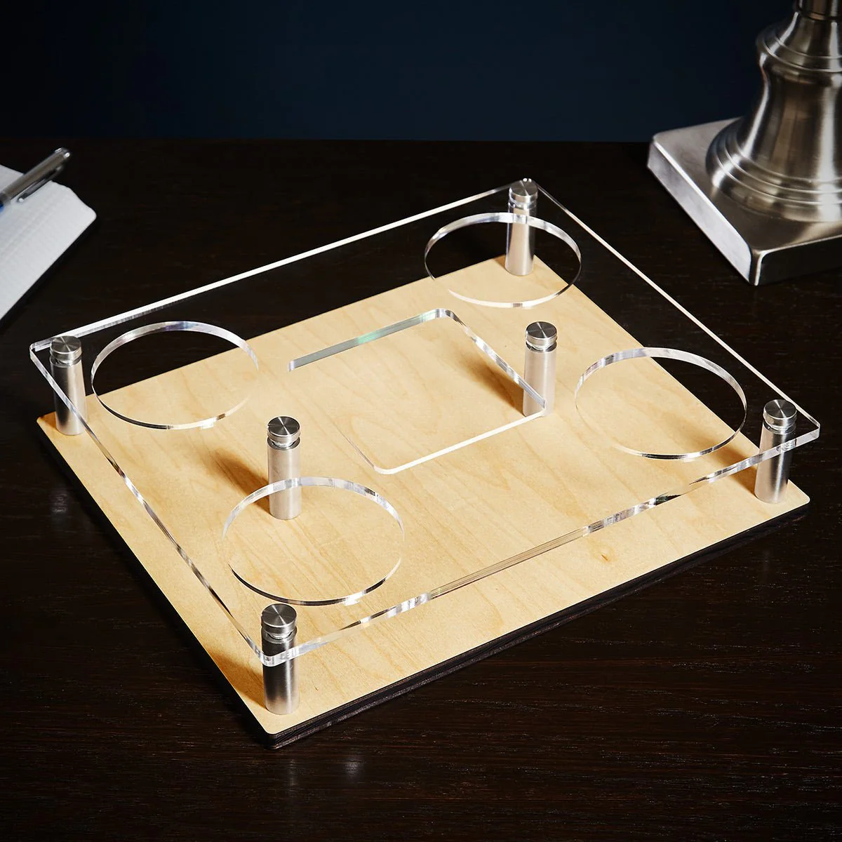 Personalized Whiskey Decanter Presentation Set with Buckman Glasses - Bar Serving Tray & Display Set - Image 6